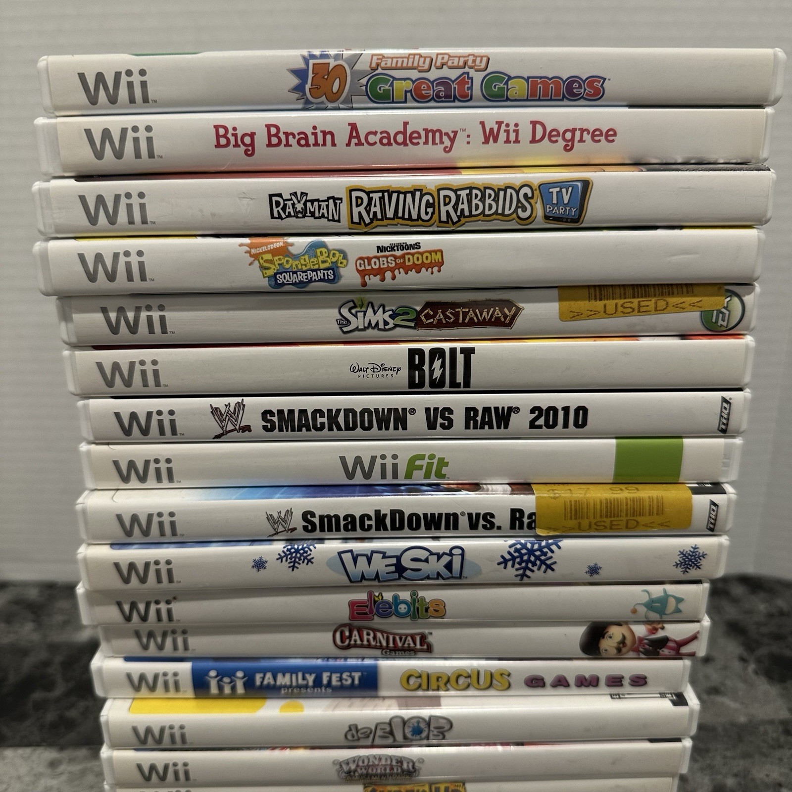 Nintendo Wii RVL-001 White Large Bundle W/Games And Lots Of Accessories Tested
