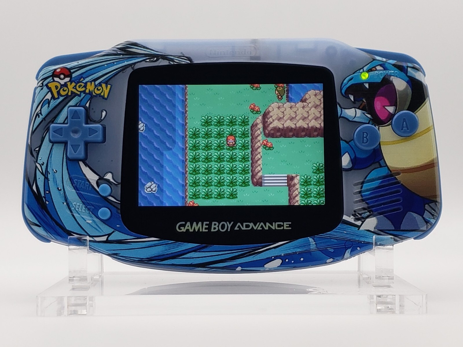 Blastoise Game Boy Advance Funnyplaying Backlit IPS Screen Pokemon Theme Blue