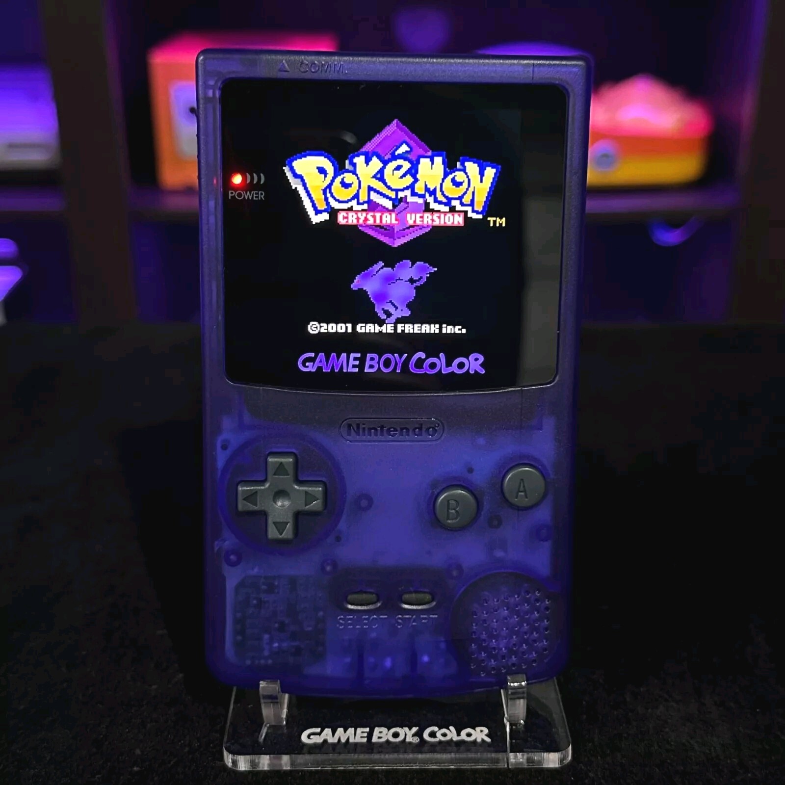 Grape Purple Gameboy Color Console OLED Touch Screen USB-C Rechargeable Battery