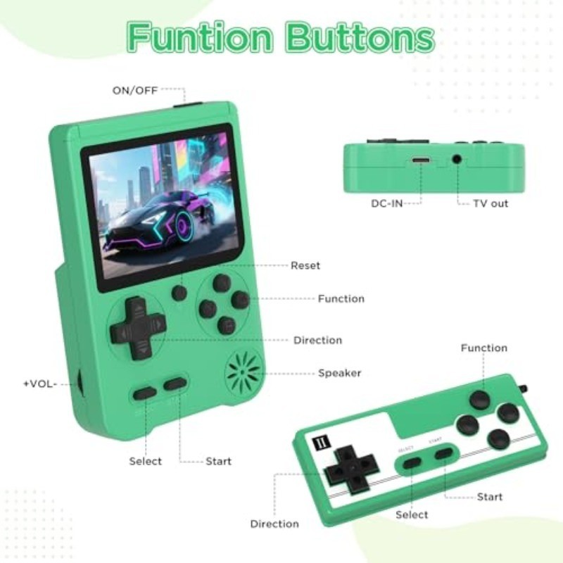Handheld Game Console, Preloaded 500 Classic FC Games, Portable Game Player Rech