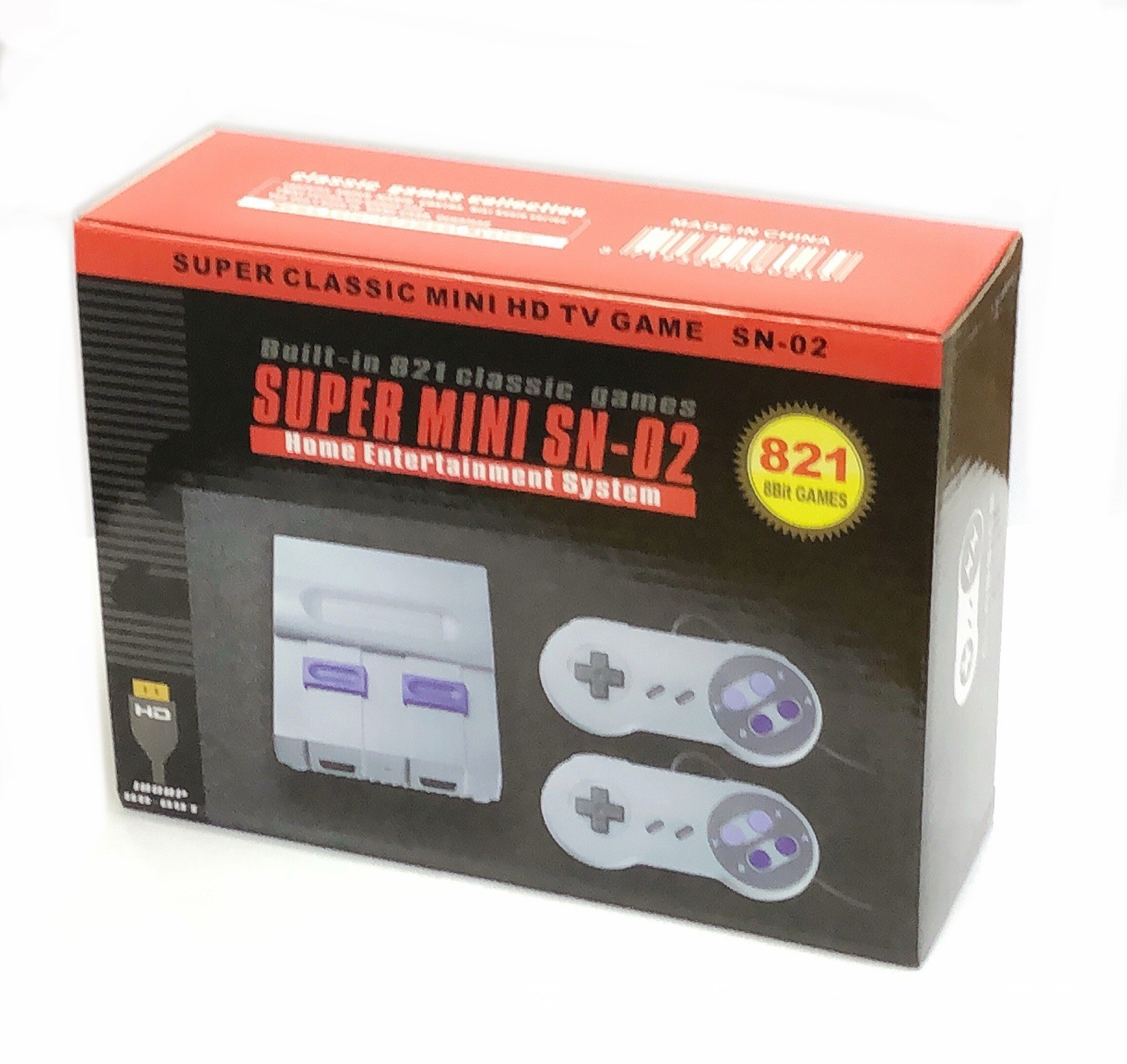Super Mini SN-02 HD Classic Built-In 821 Games Home TV System NEW in Box