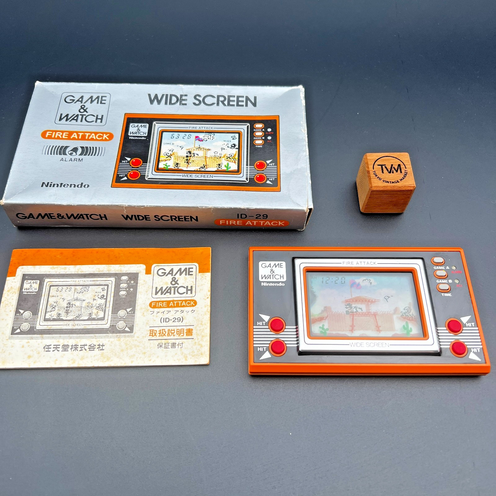 Nintendo Game & Watch Fire Attack ID-29 Box & Manual Tested Working Vintage