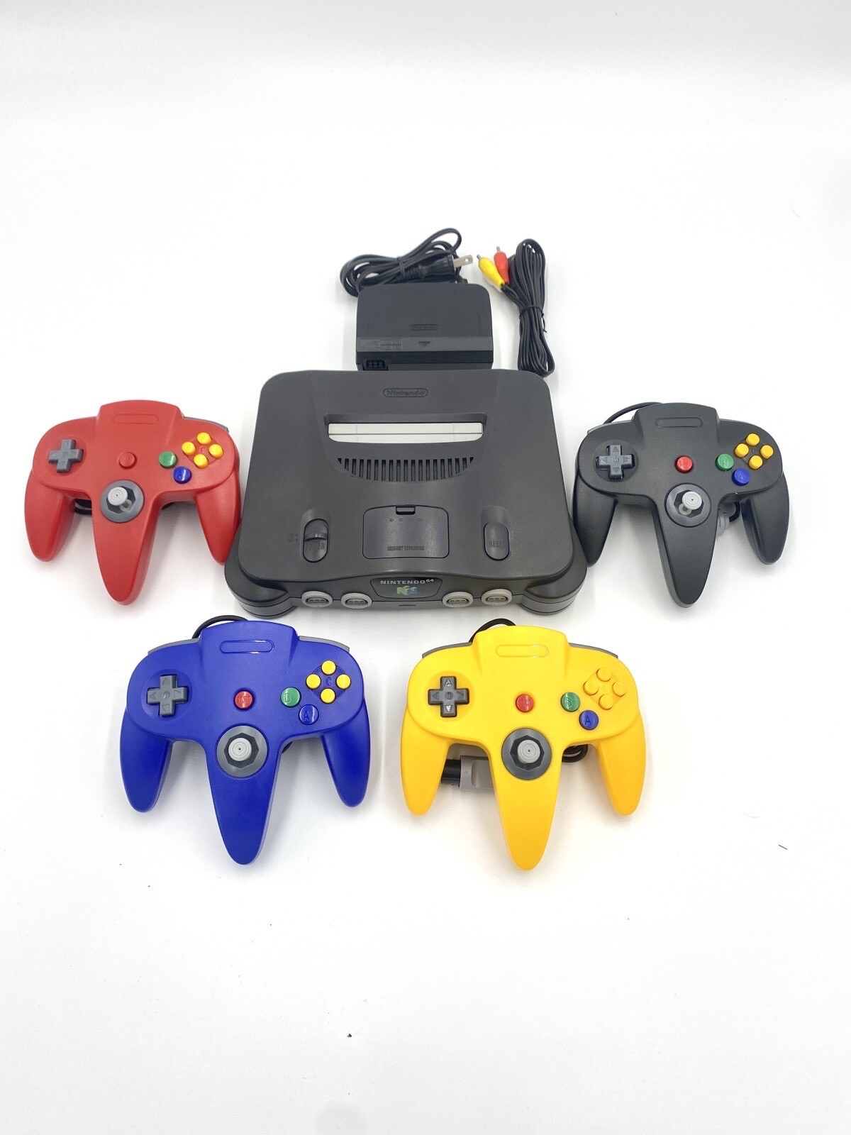 Nintendo 64 Console Various Colors Region Free + Controllers And Wires Bundle