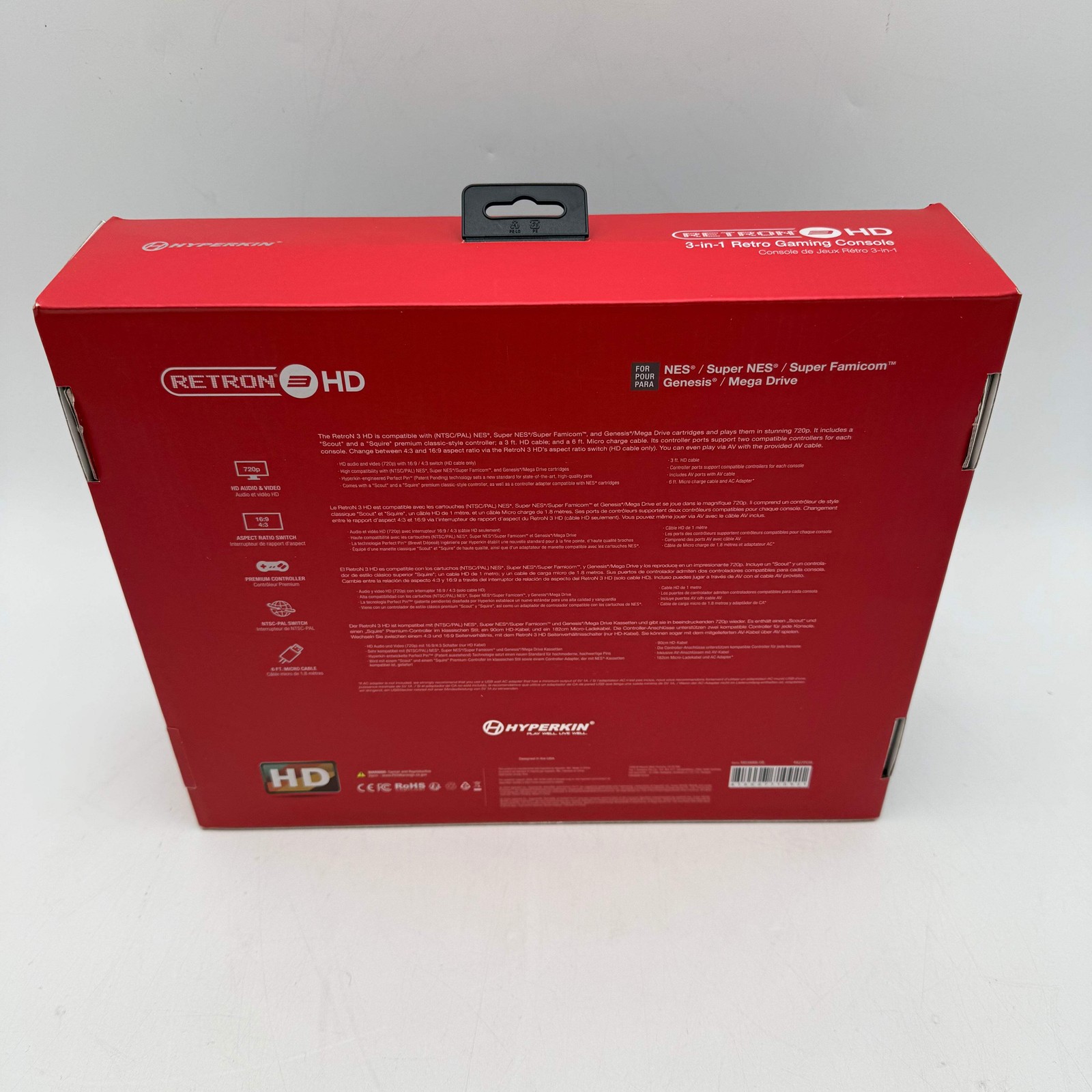 Hyperkin RetroN 3 HD 3-in-1 BLACK for NES, Super Famicom, and Genesis/Mega Drive