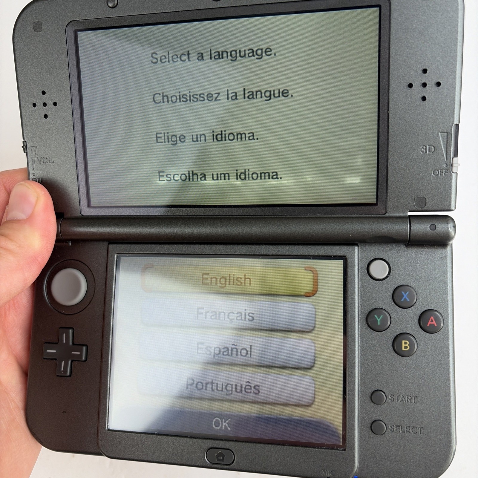New Nintendo 3DS XL Gray Black Console W Charger Stylus US Version Top IPS