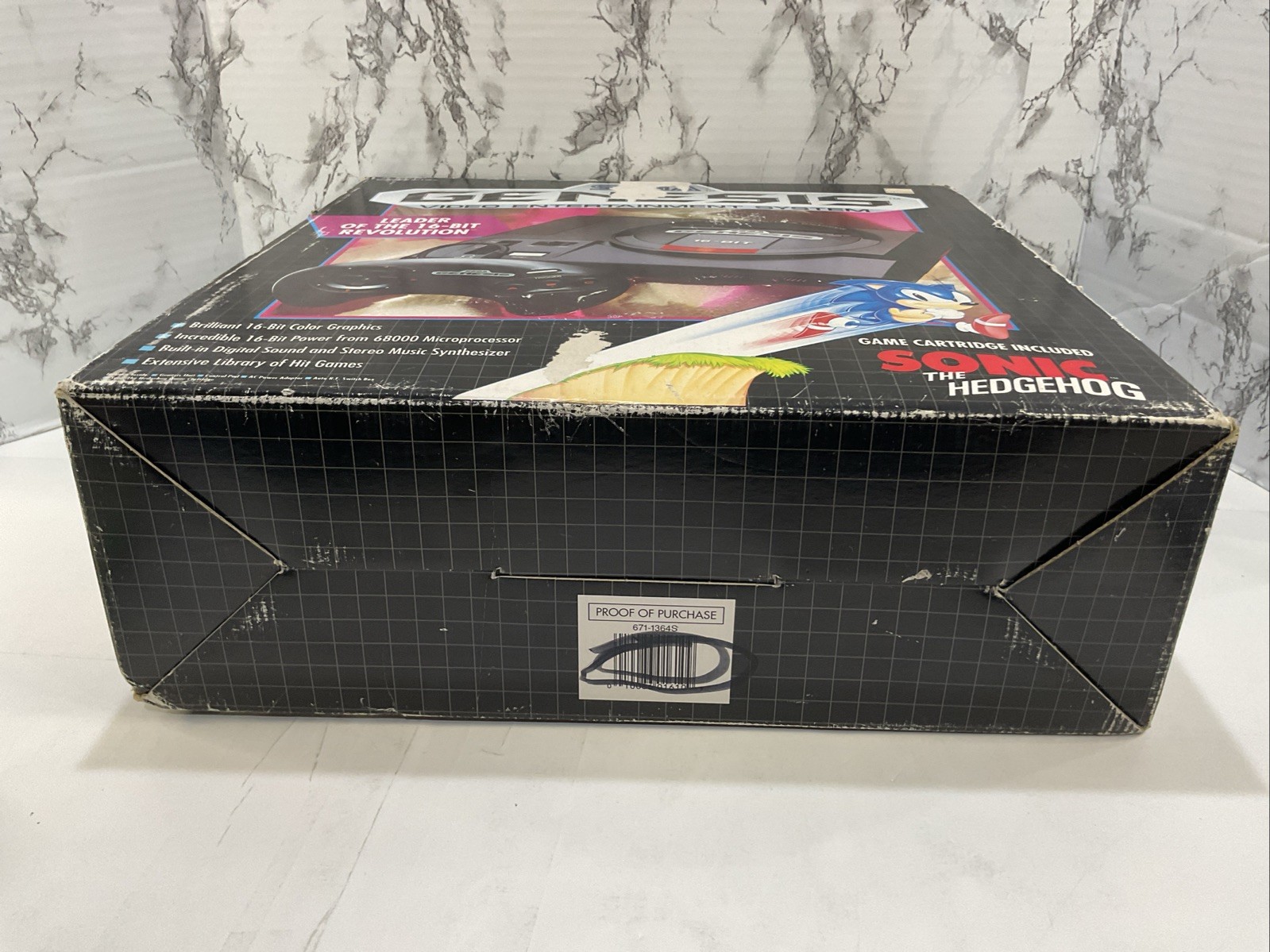 Sega 1991 Genesis Console w/Sonic The Hedgehog Game Cartridge