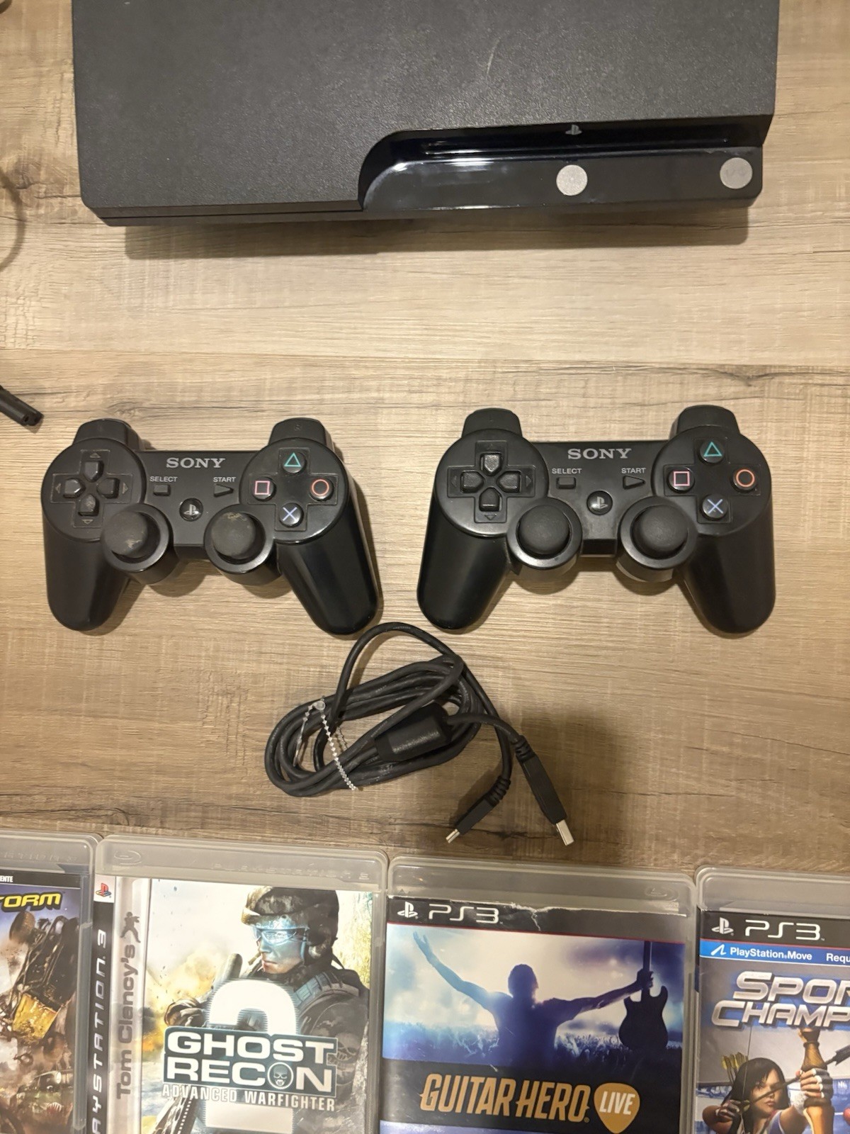 Playstation 3 PS3 Slim 160GB CECH-2501A Console and 4 Games Tested & Works Read