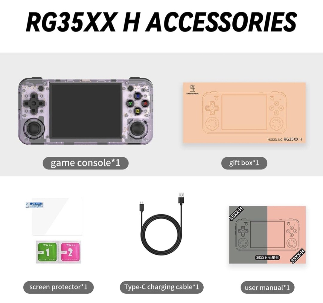 ANBERNIC NEW RG35XX H Retro Handheld Video Game Console 3.5″ IPS 3300mAh Battery