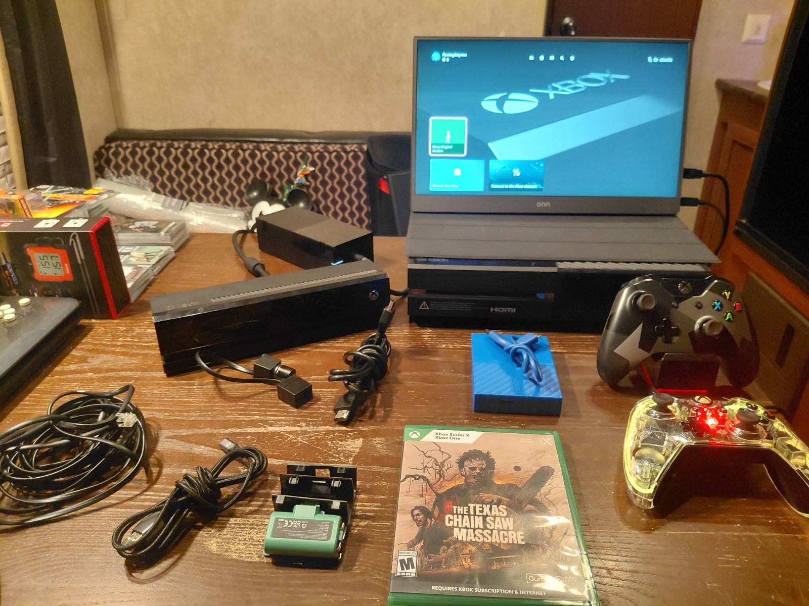 Xbox One Bundle with Portable Computer Monitor Used Tested Works Great