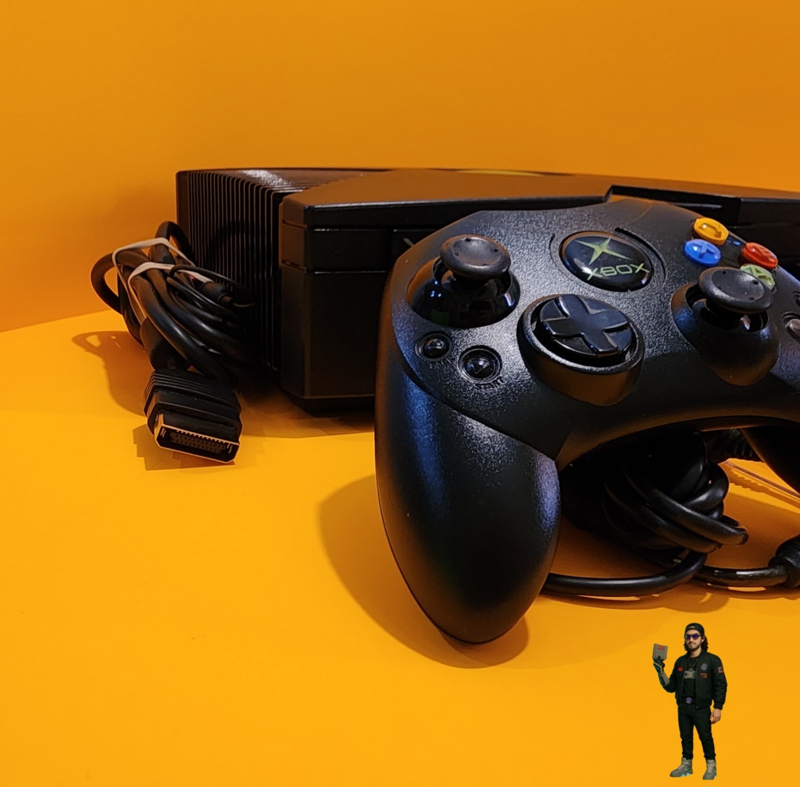 Original Xbox Console Tested DVD Logitech Wireless Adapter Controller Burnout 3