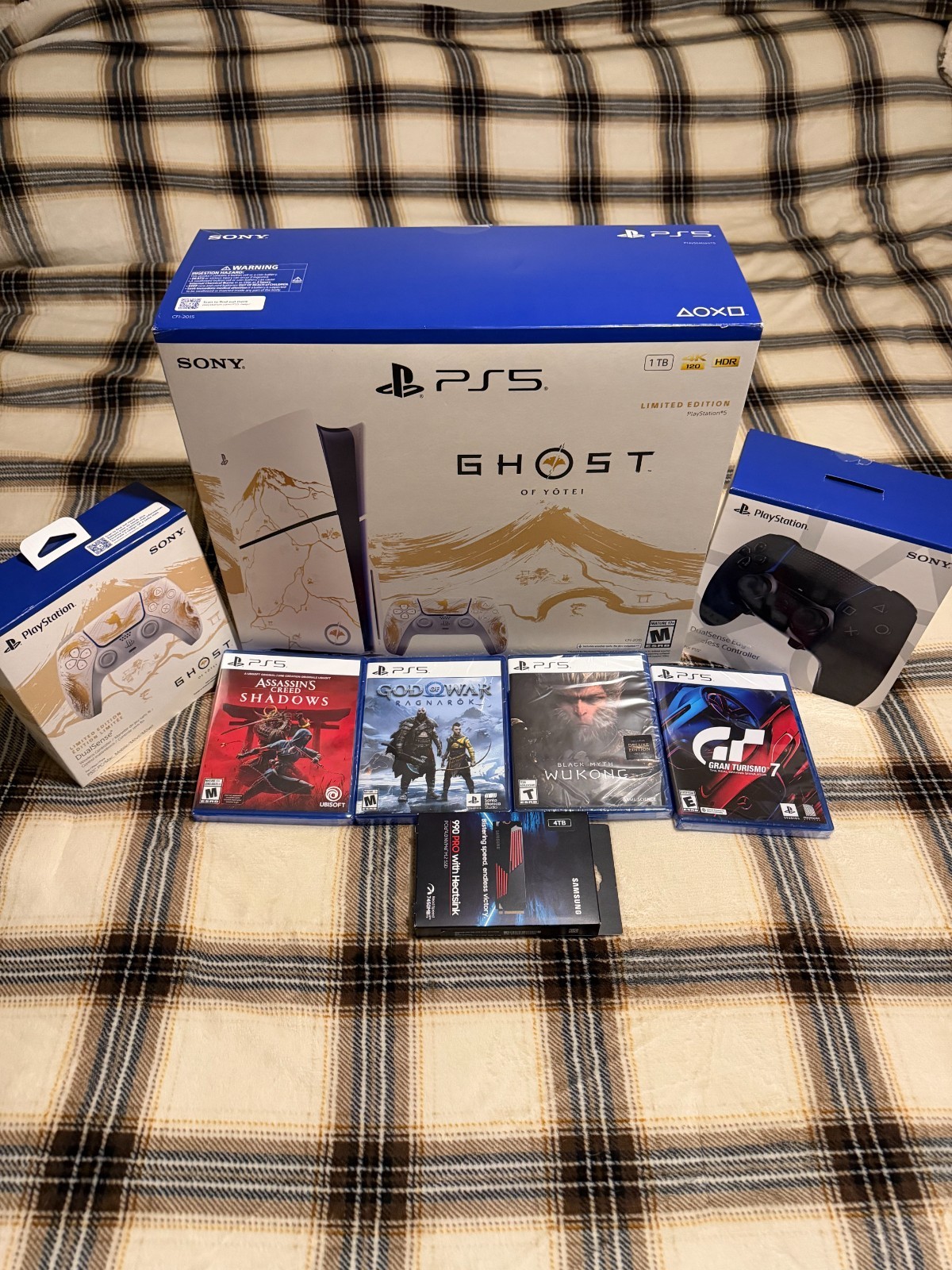 Sony Playstation 5 Disc Ghost of Yotei Limited Edition Bundle & 4tb Samsung SSD