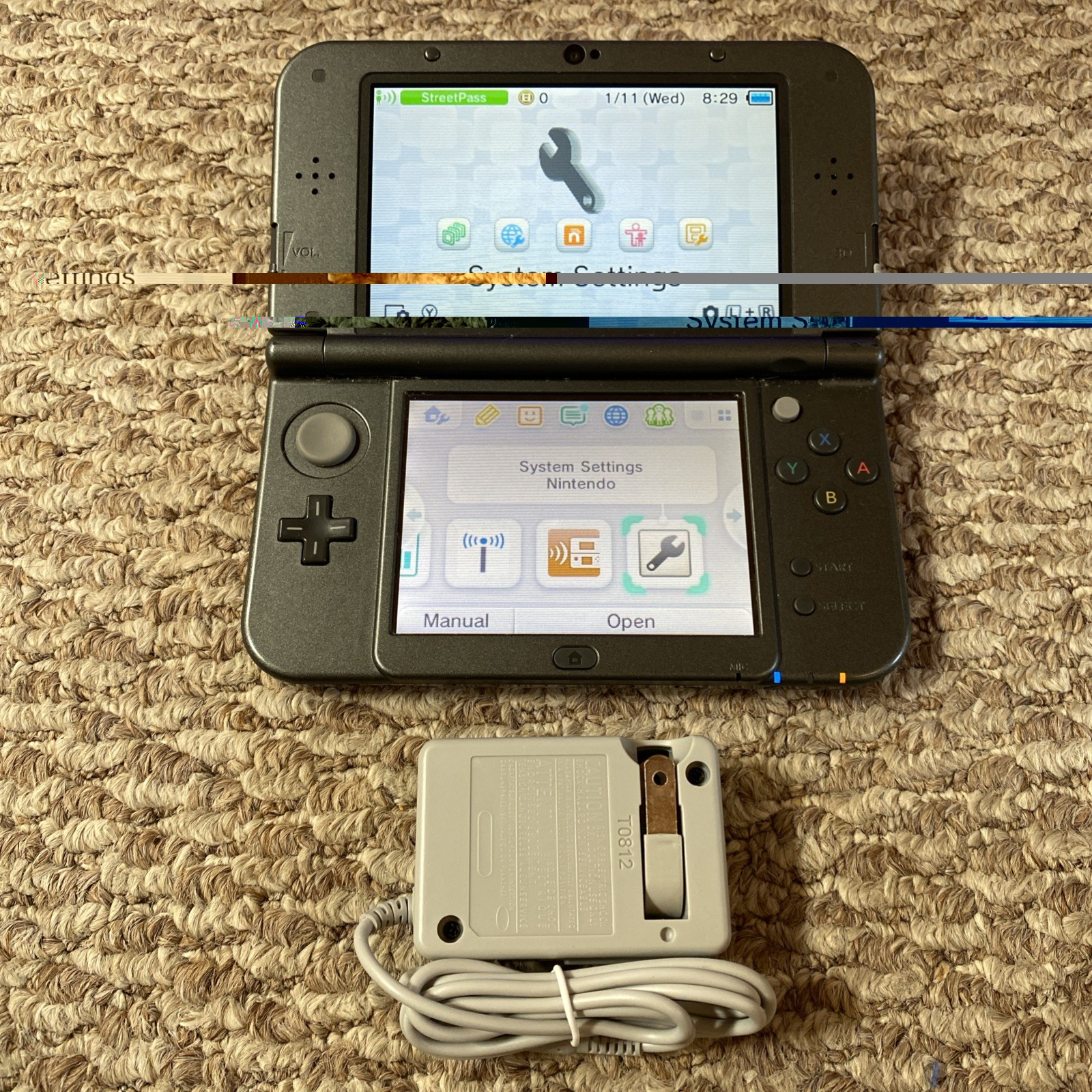 New Nintendo 3DS XL Metallic Black USA Top IPS With Charger