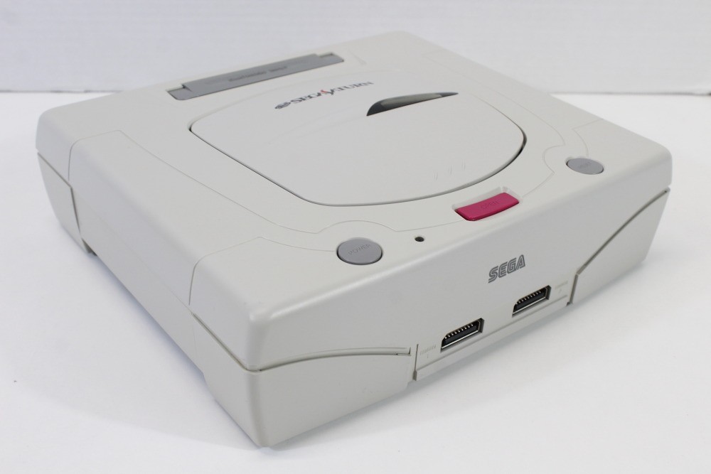 SEGA Saturn White Console Controller x2 AC AV HST-3220 SS Japan WORKING #1 A VG