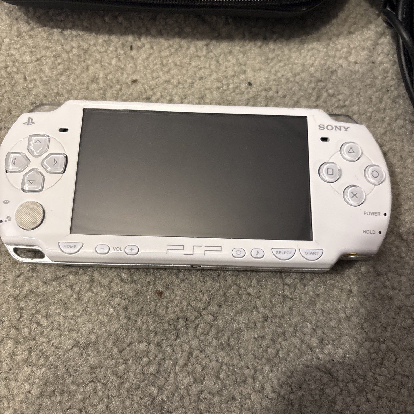 Sony PSP-2001 Star Wars Darth Vader Handheld White Tested W/ Charger + Case