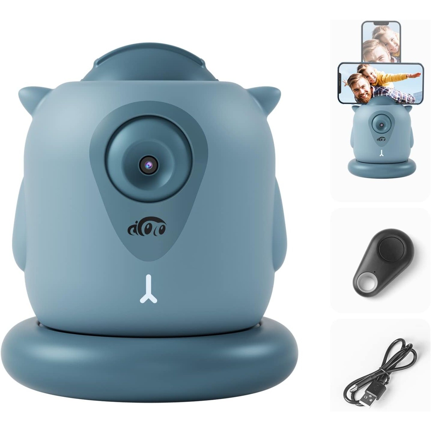 Bluetooth Auto Tracking Phone Holder, 360° Rotation, AI-Powered Face Tracking