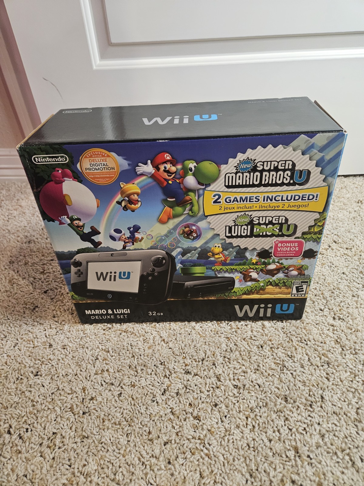 Nintendo Wii U Mario & Luigi Deluxe Set Black Console – No Game or Sensor Bar