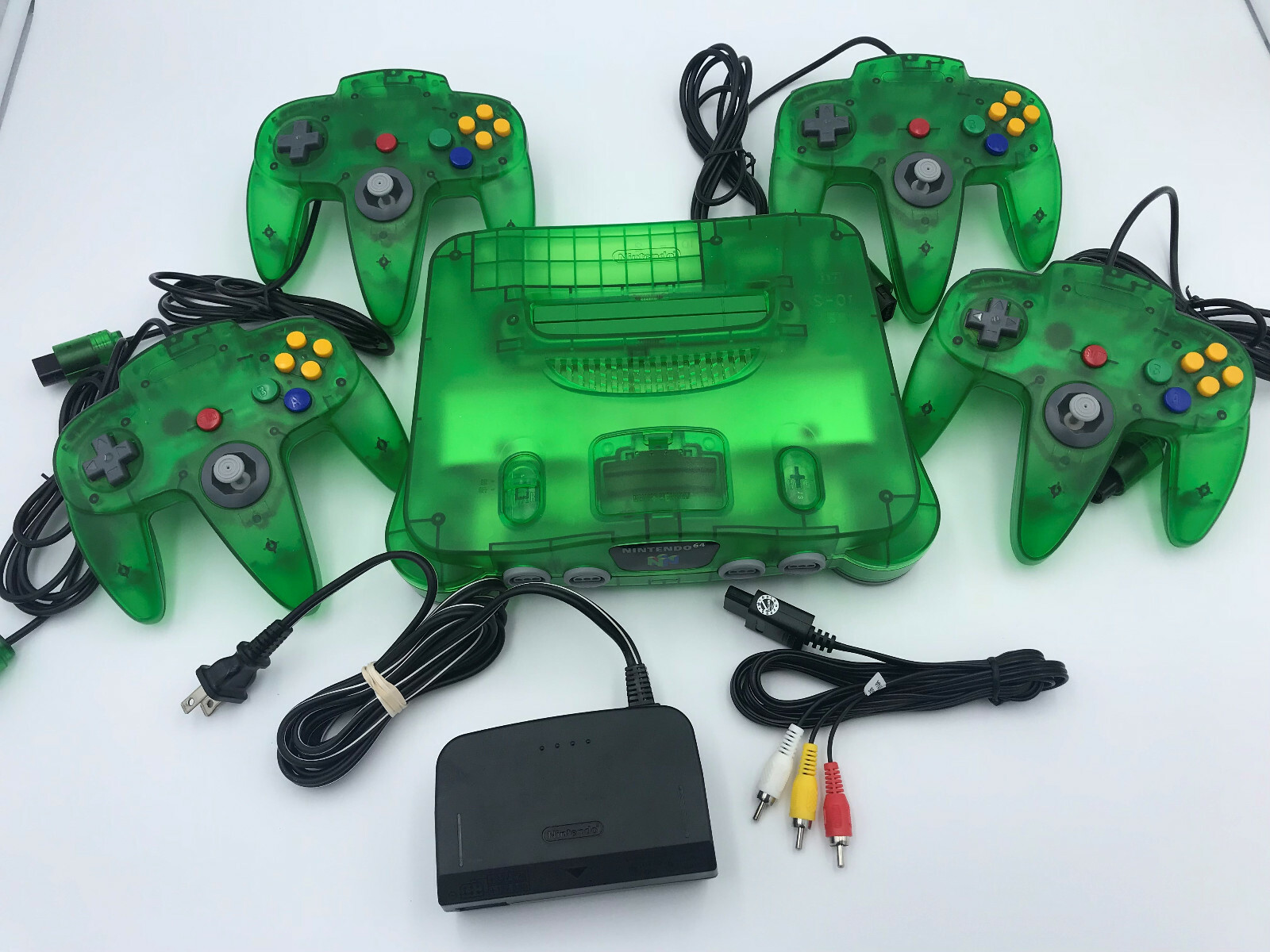 Choose Nintendo 64 Console Color + Up to 4 Controllers + Cords! CLEANED N64!