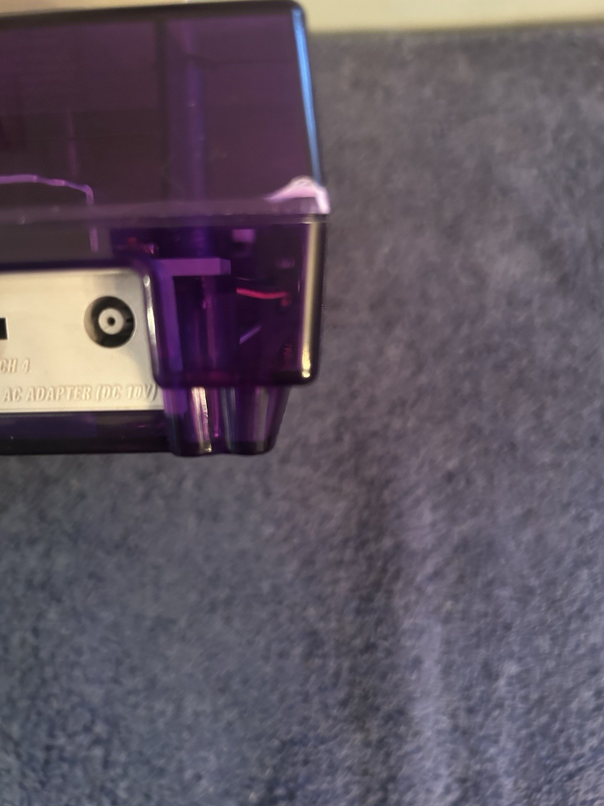 Super Nintendo Console – SNES Purple Clear Custom Case Reshell – Plays Famicom
