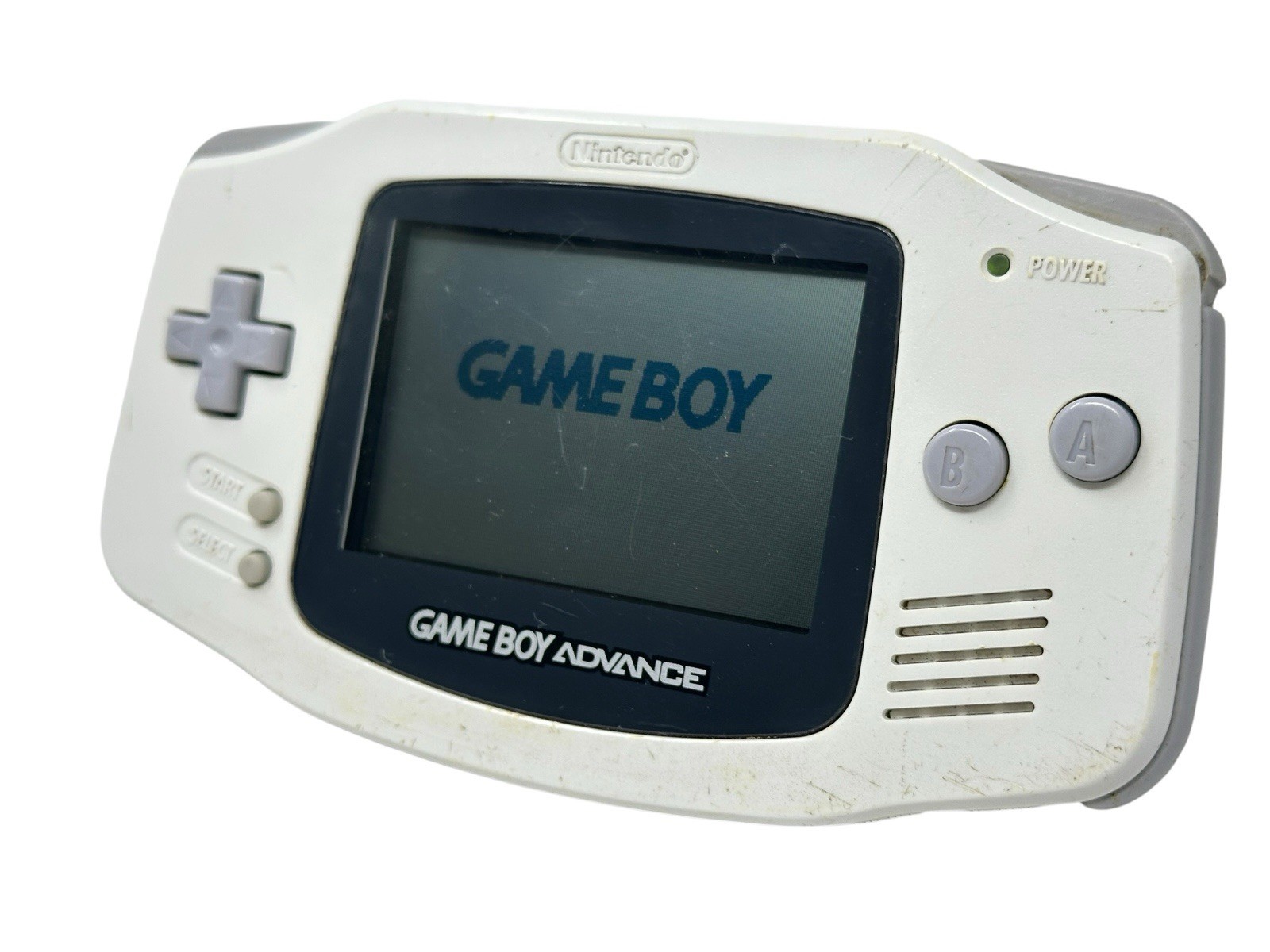 Nintendo Game Boy Advance Gaming Console – White GBA Model AGB-001 No Batt Door