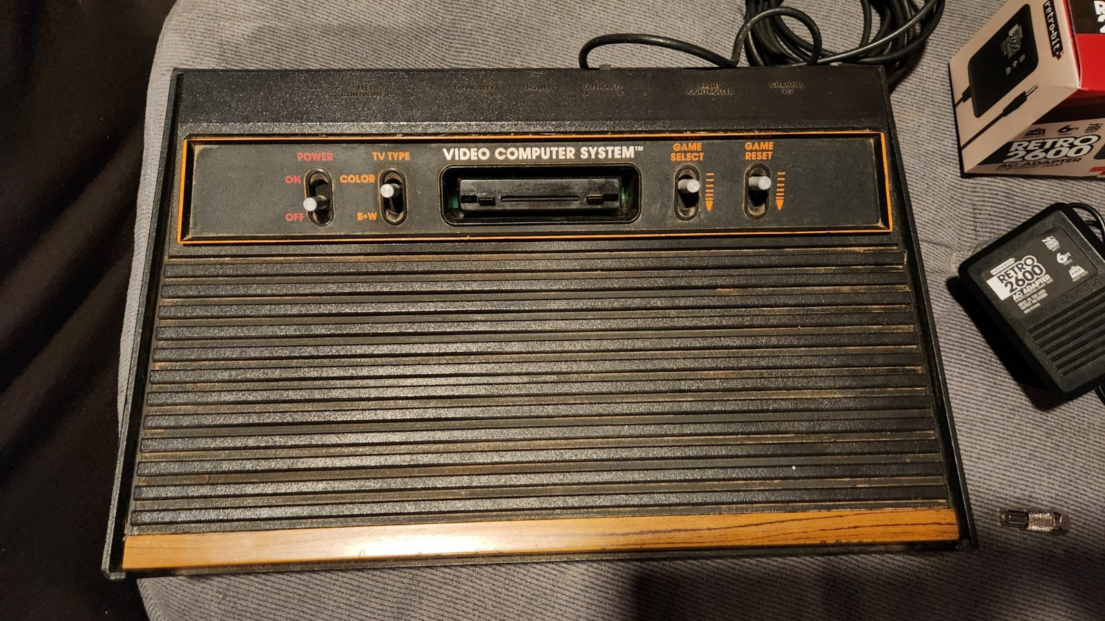ATARI 2600 CX-2600A CONSOLE w/New Power Supply & RF Adapter TESTED