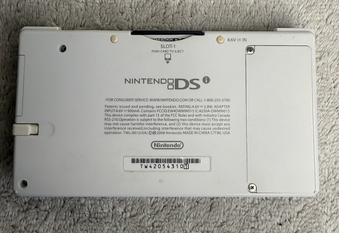 Nintendo DSi TWL-001 White Mario Rhinestone Cover Art OEM Charger Tetris Petz