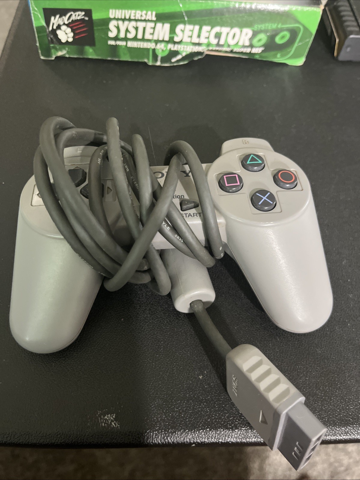 Sony PlayStation 1 Gray Turns On Controller Memory Card 3 Games Slam Jam NBA