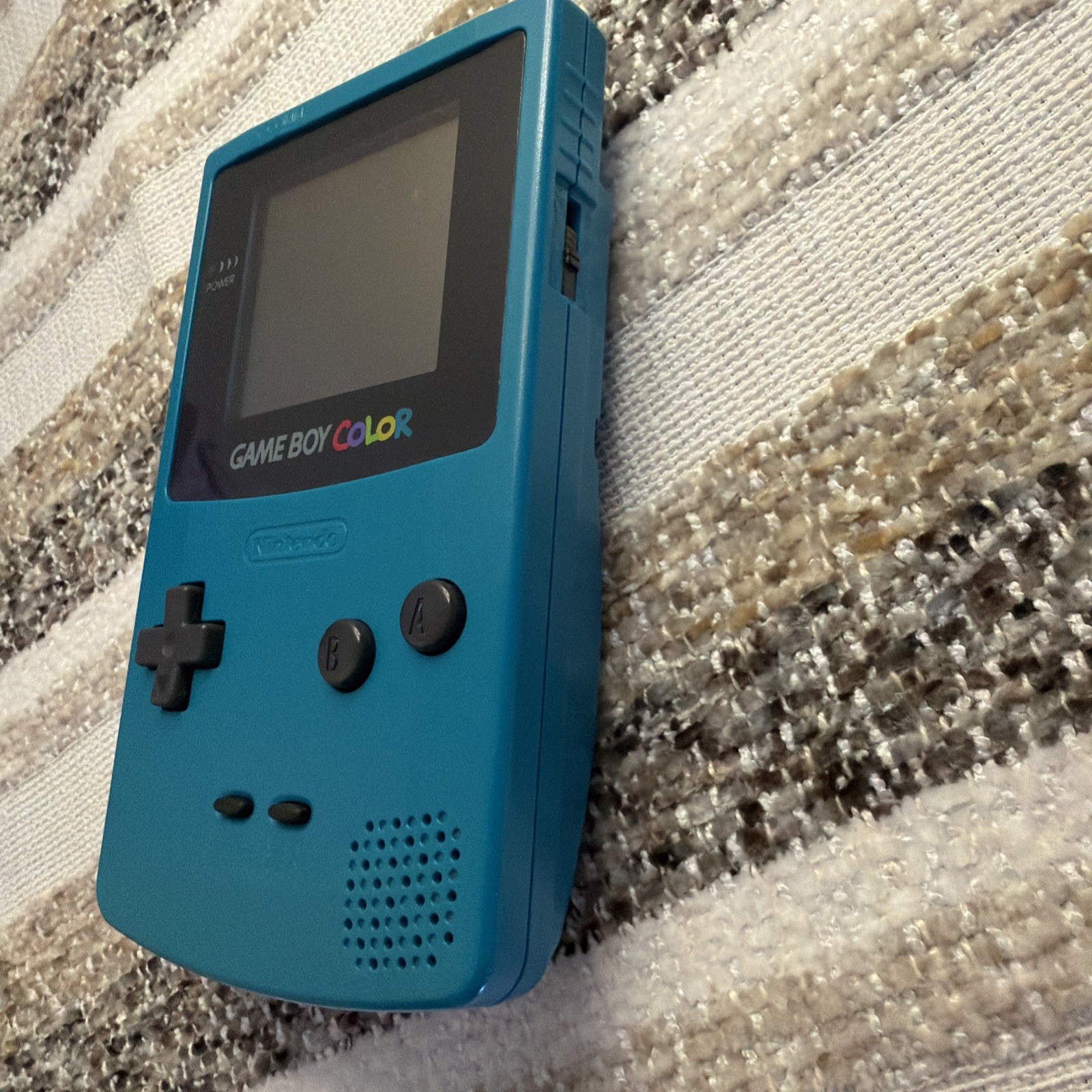 Nintendo Game Boy Color Game Console – Teal – CGB-001 w/ Tetris Cartridge Bundle