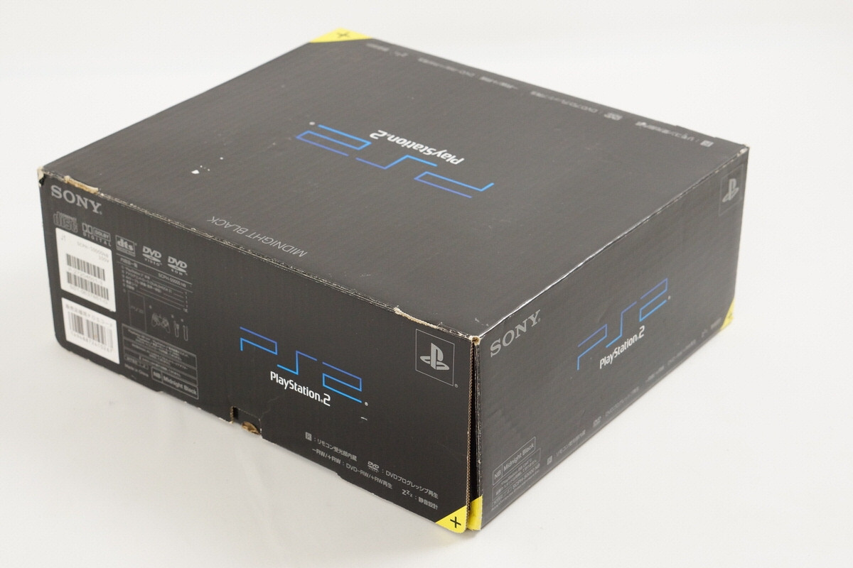 Playstation 2 Midnight Black Console Boxed SCPH-50000 Tested System FJ0814767