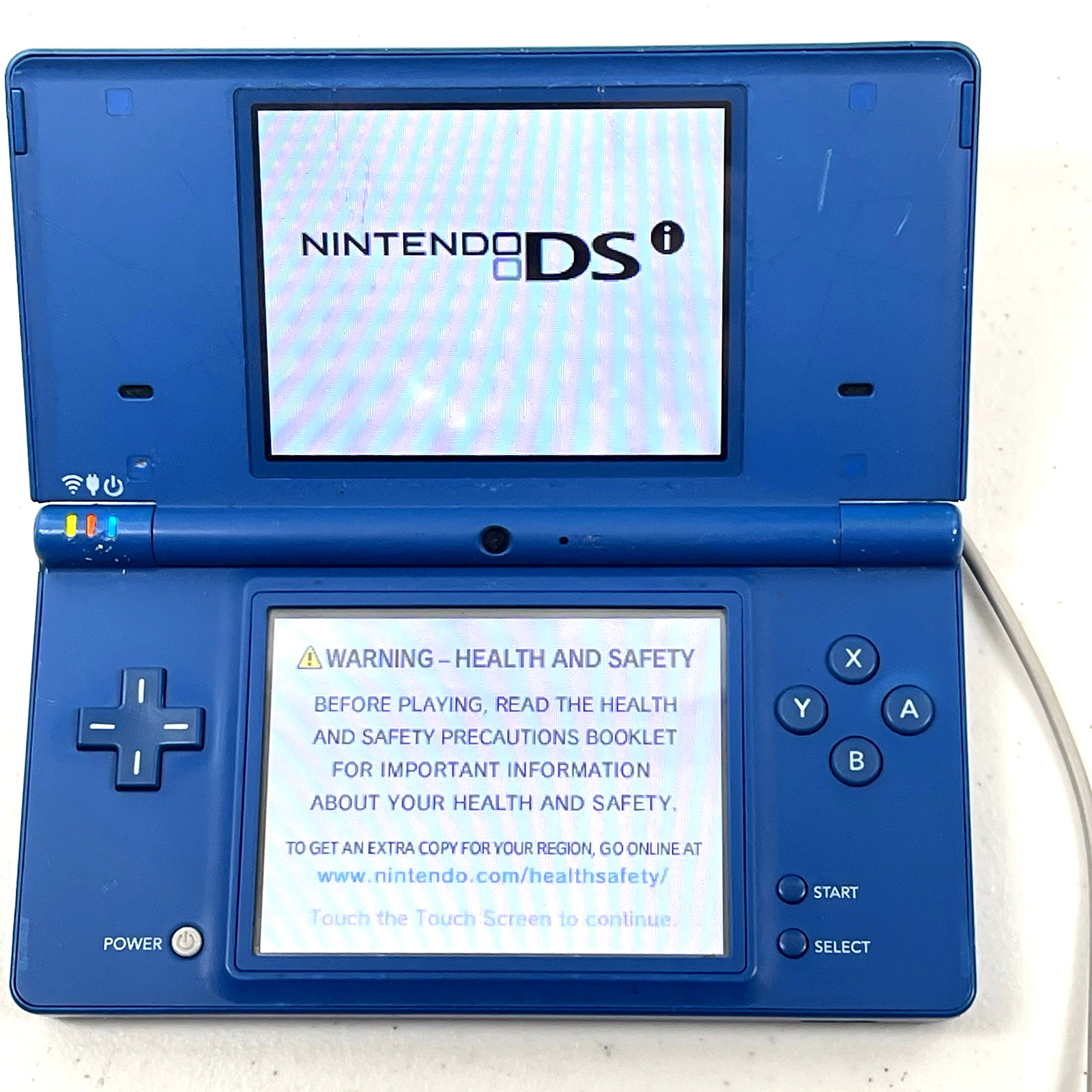 Nintendo DSi Matte Blue Console USA Parts Only Powers On OEM Charger VIDEO