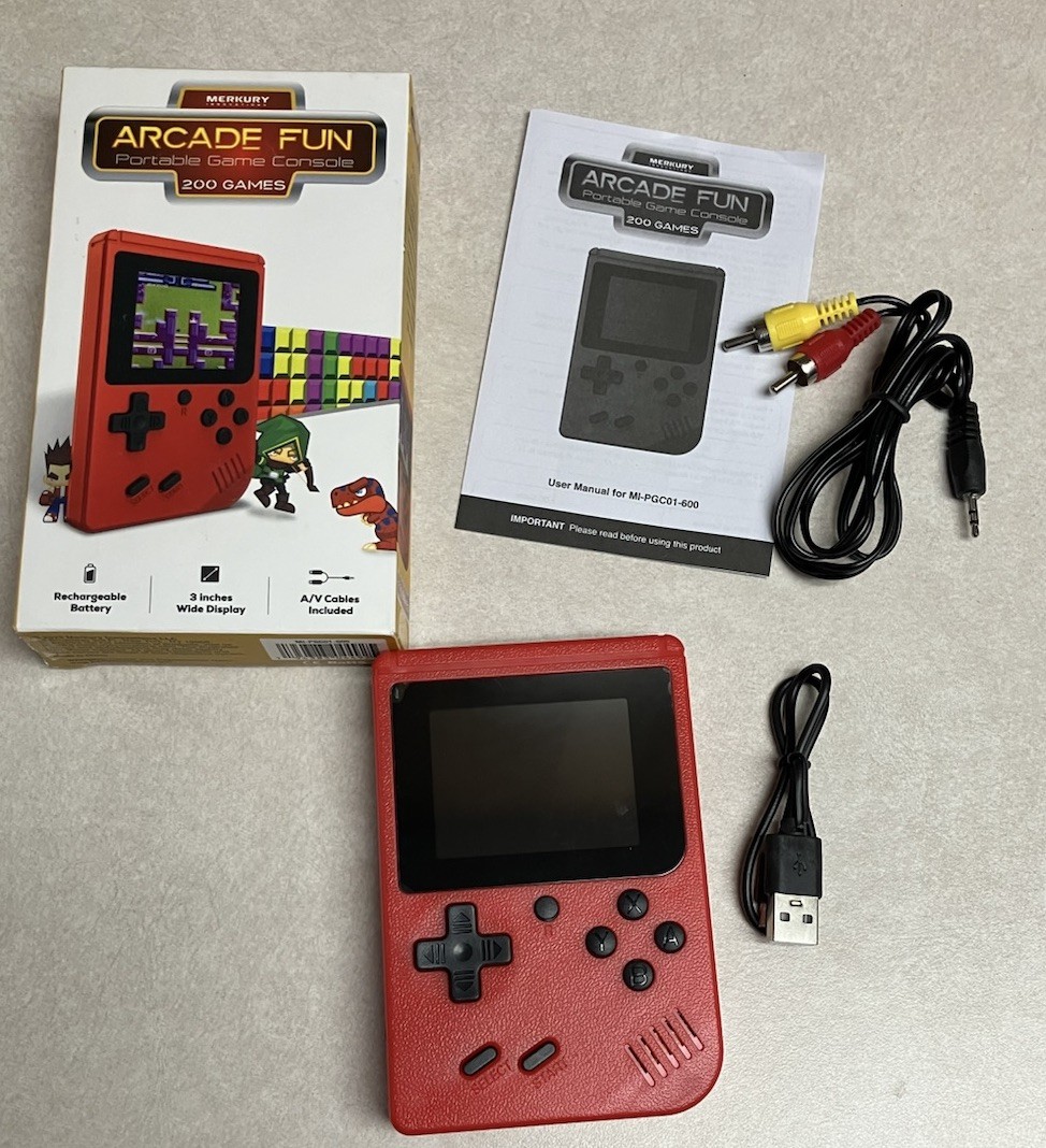 Merkury Innovations Arcade Fun Portable Gaming Console 200 Games Works