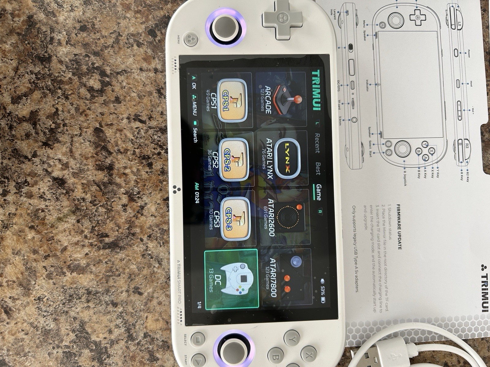 Trimui Smart Pro TG5040 Handheld Video Game Console White