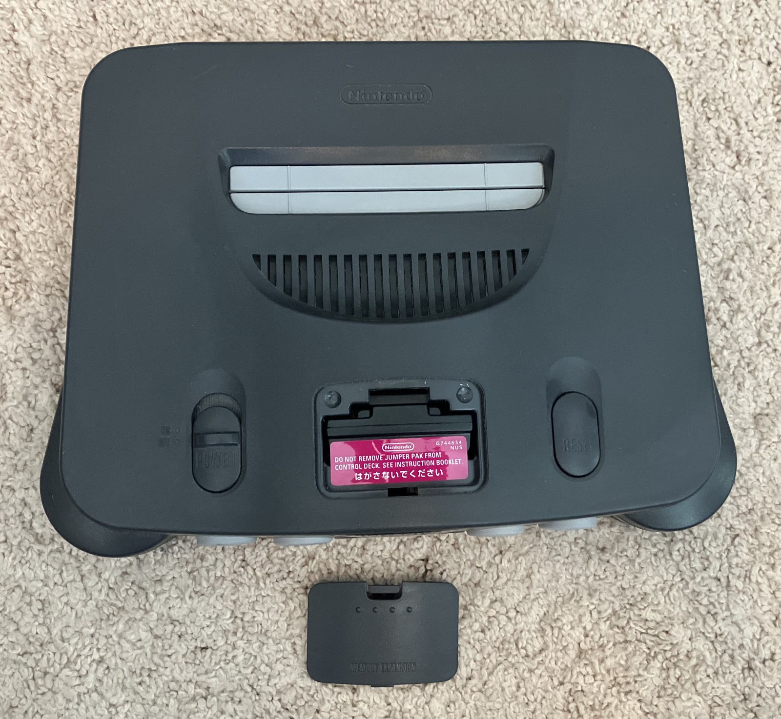 Charcoal Gray Nintendo 64 Video Game Console & Hookups, Controller NUS-001(USA)