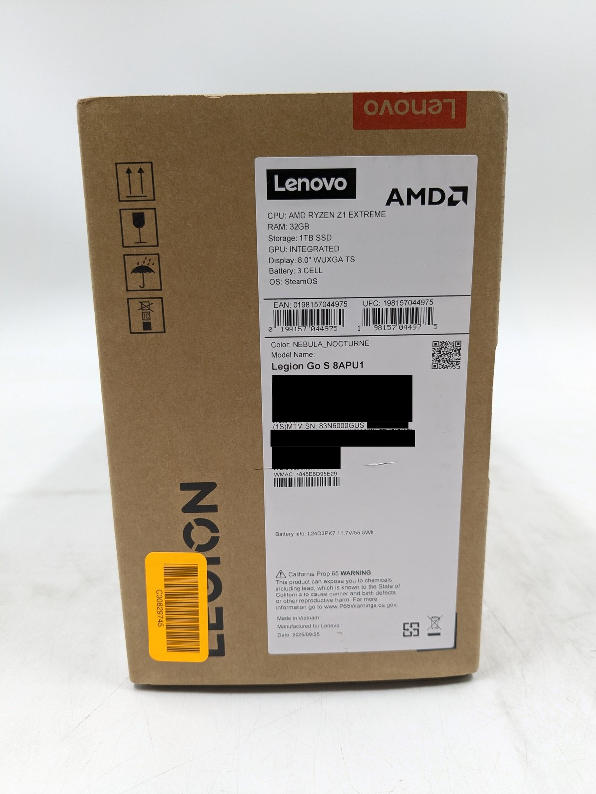 Lenovo Legion Go S 8″ Gaming Console AMD Ryzen Z1 Extreme SteamOS 32GB 1TB SSD