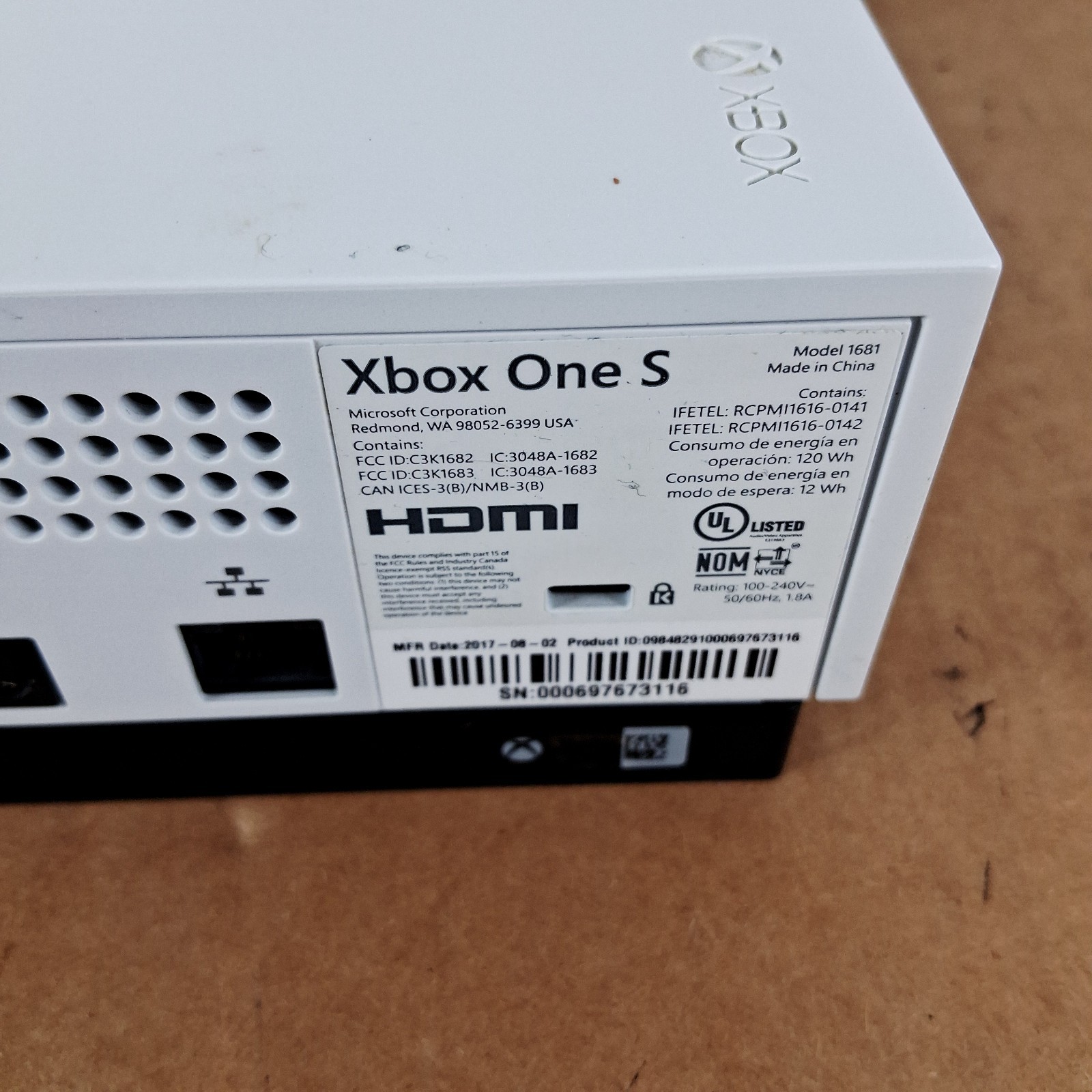 Microsoft Xbox One S 1681 Console & Microsoft Xbox One 1540 For parts or not wor