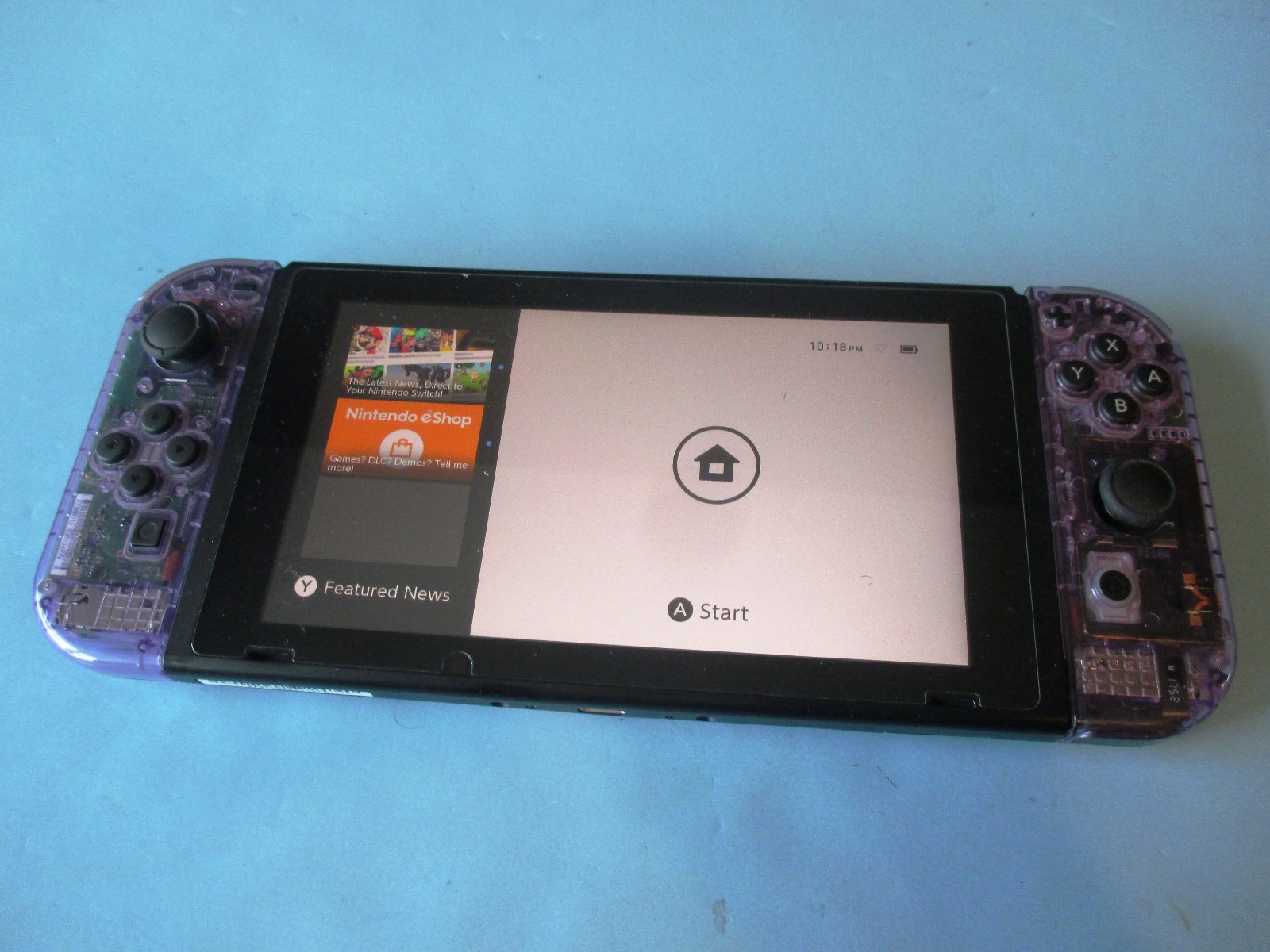 Nintendo Switch System Console w/Transparent Purple Joy-Cons + Dock & Extras