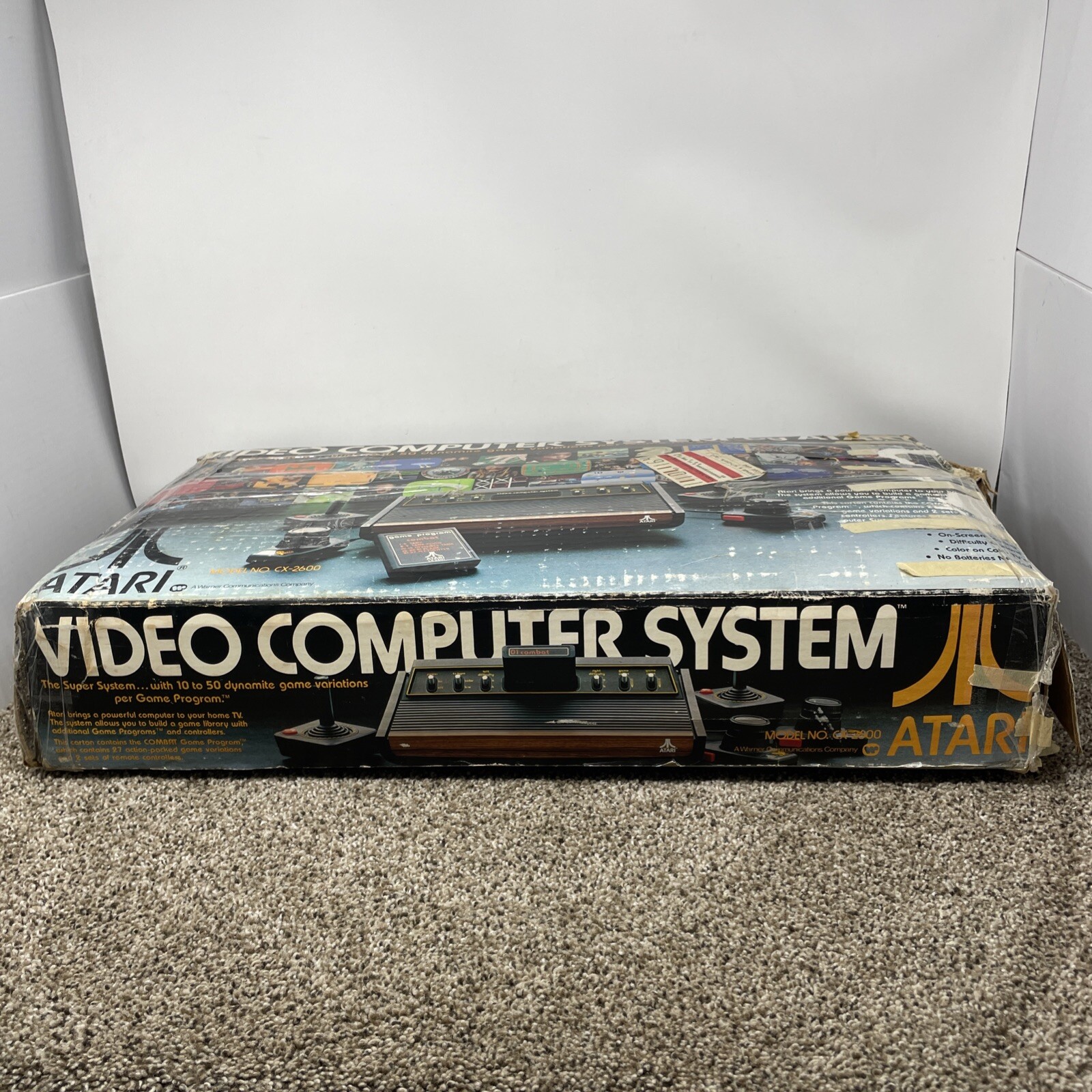 Atari 2600 Heavy Sixer Console In Box Chess Piece Box Tested Works READ