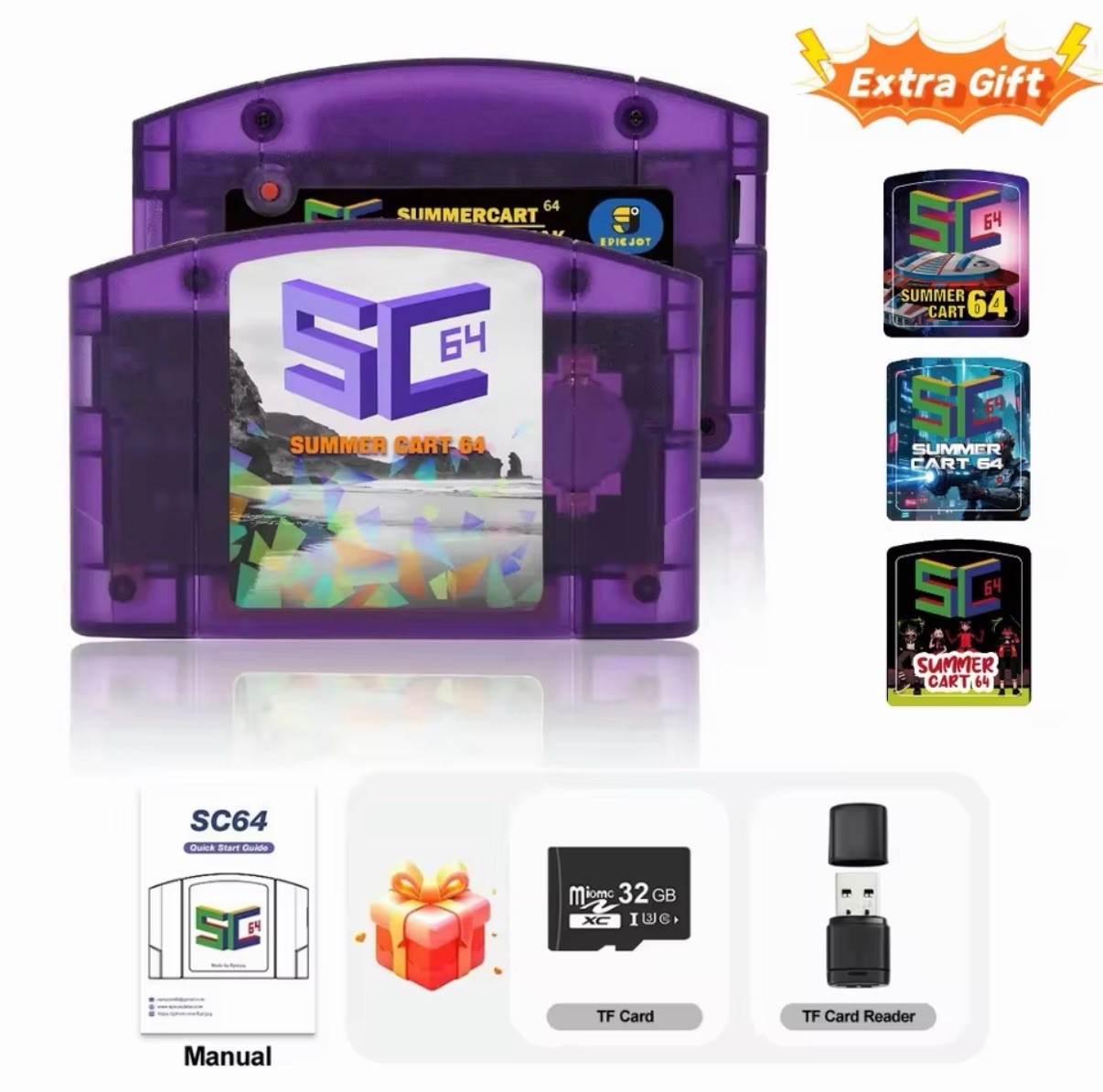 Summer Cart 64 – Tra Purple, 32GB TF Card, Preloaded/Plug & Play, USA SELLER!!
