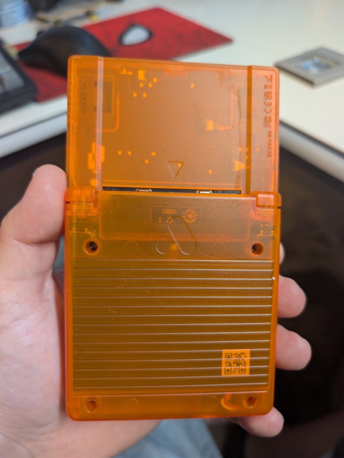 Analogue Pocket Handheld – Transparent Orange Limited Edition w/ pokemon silver