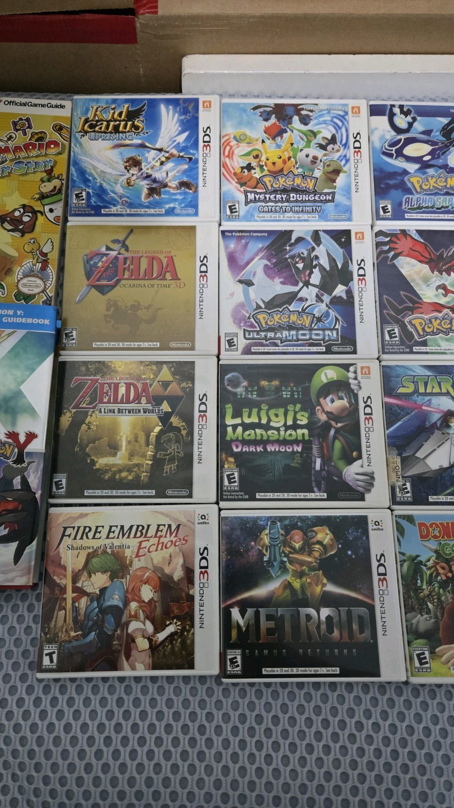 Nintendo 3DS XL Pokémon X/Y Limited Edition Bundle BOXED + 15 Games + 3DS Case