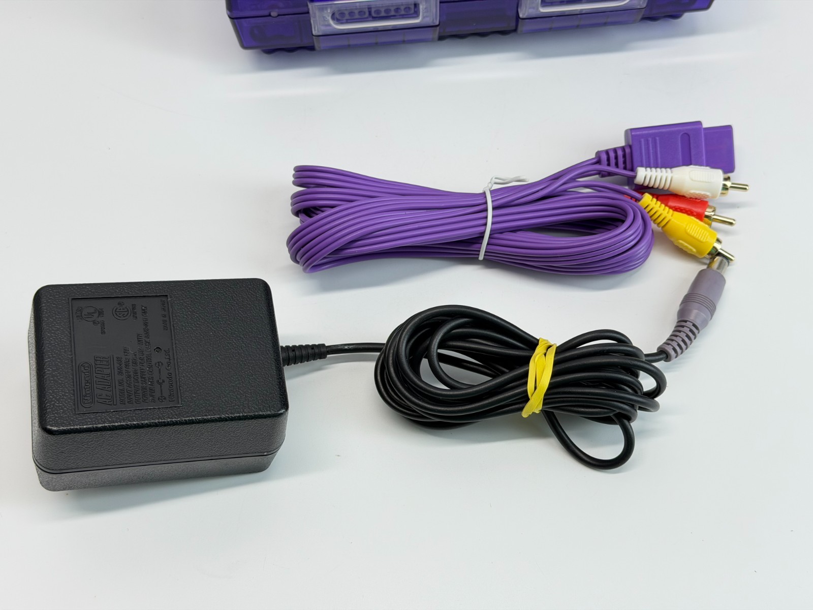 Super Nintendo – New Clear Purple Shell – System Bundle w/Super Mario World