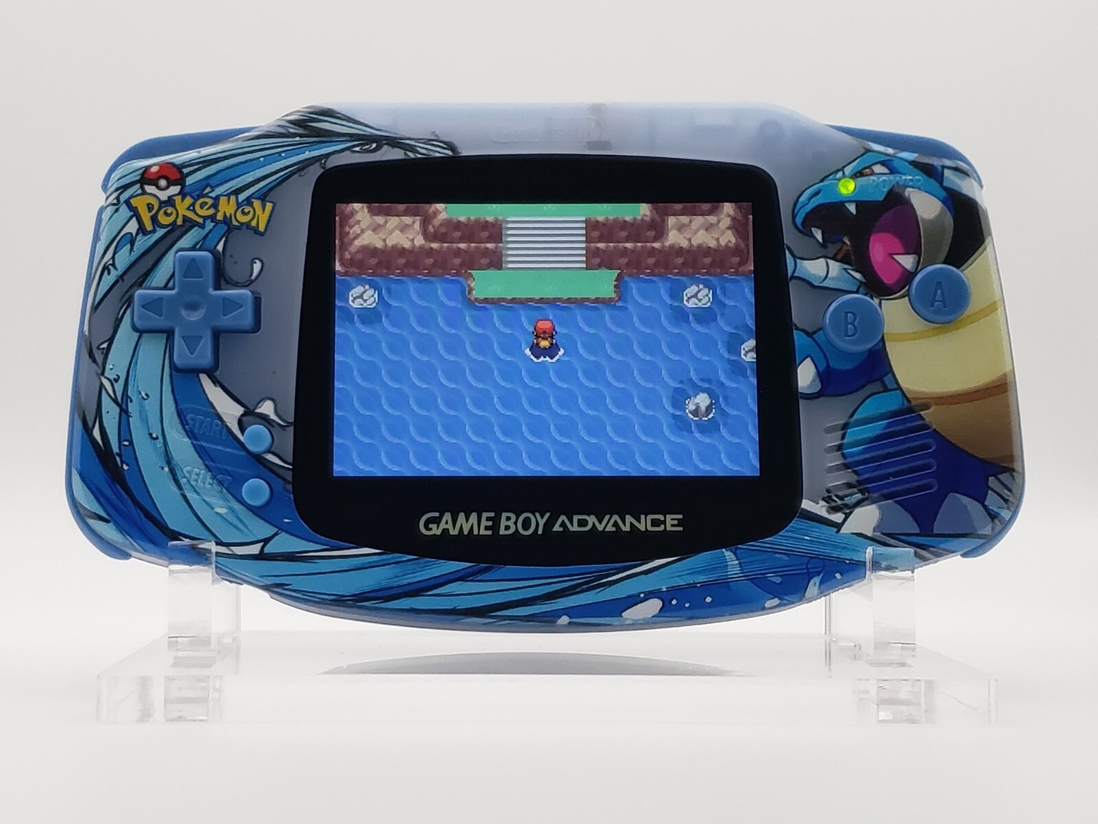 Blastoise Game Boy Advance Funnyplaying Backlit IPS Screen Pokemon Theme Blue