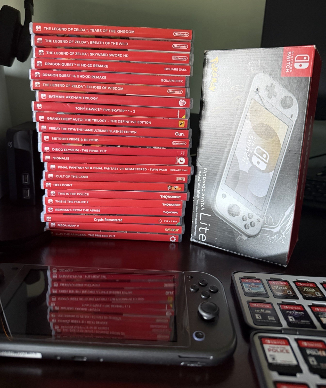 Nintendo Switch Lite Pokemon Dialga Palkia Edition, 32GB w/ Box, 22 Games