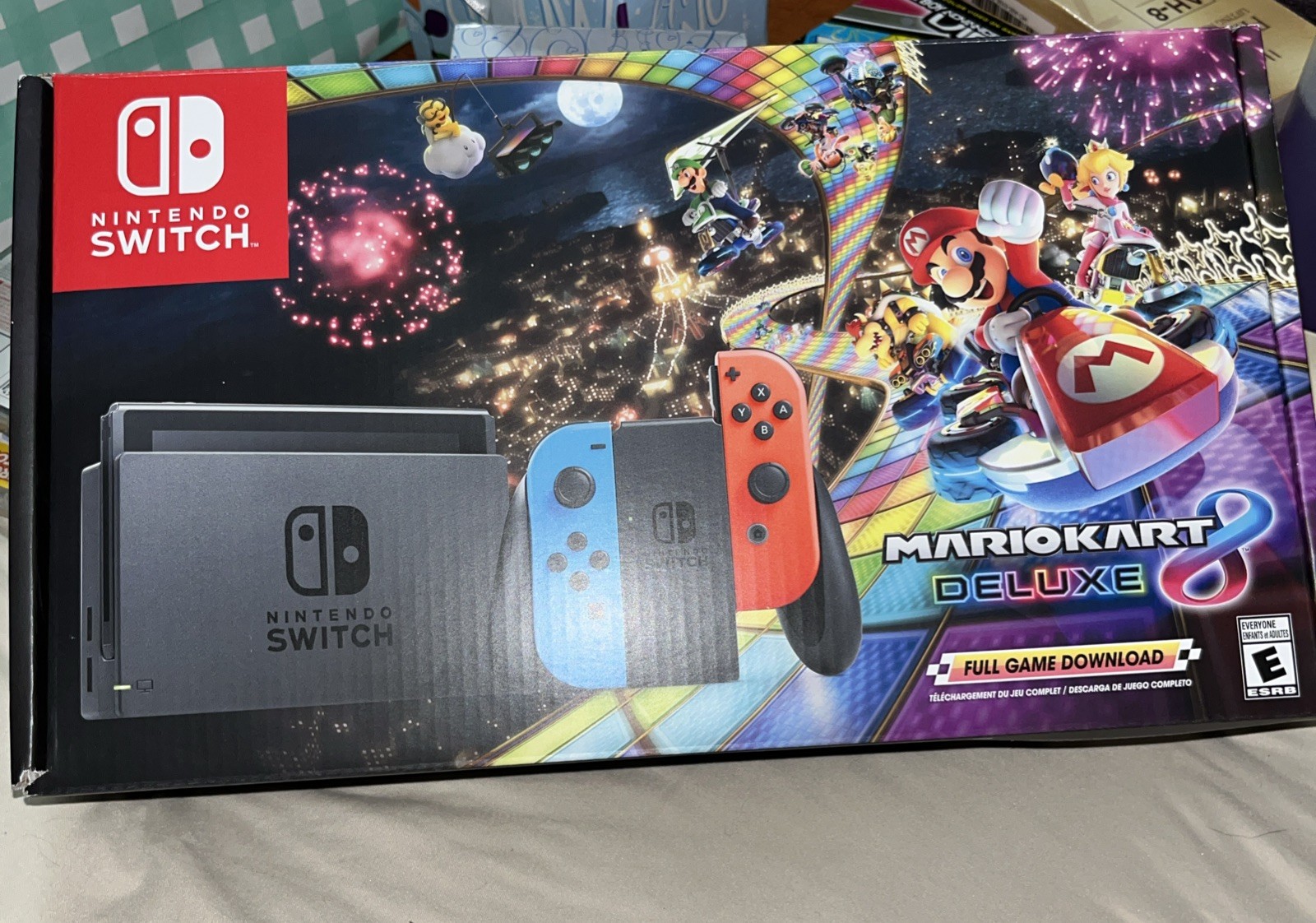 Nintendo Switch Joy-Con Controllers Mario Kart 8 Bundle -BONUS CONTROLLER CASE
