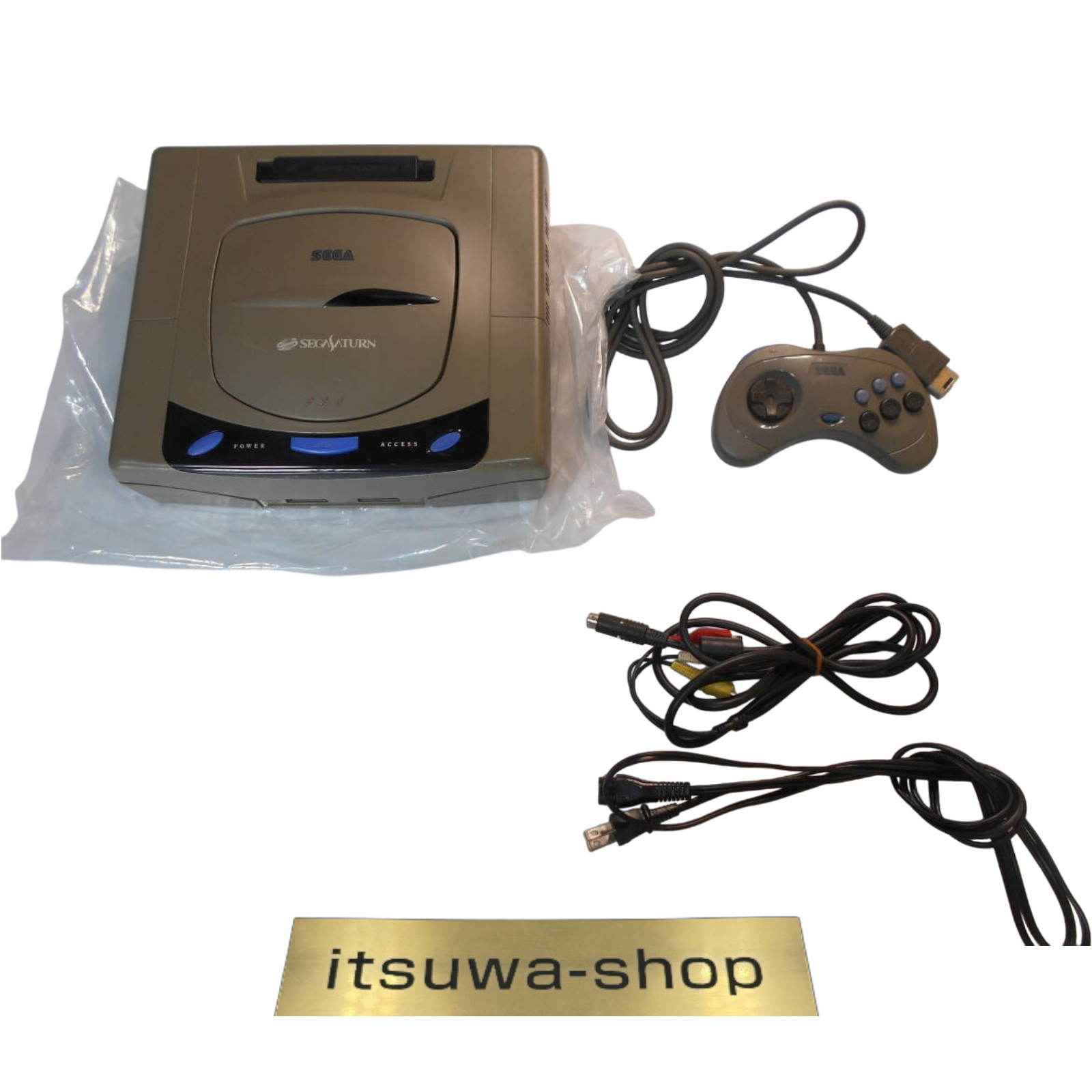 Sega Saturn SS Home Console HST-3210 Grey Tested working NTSC-J w/ Ctrlr+Cables