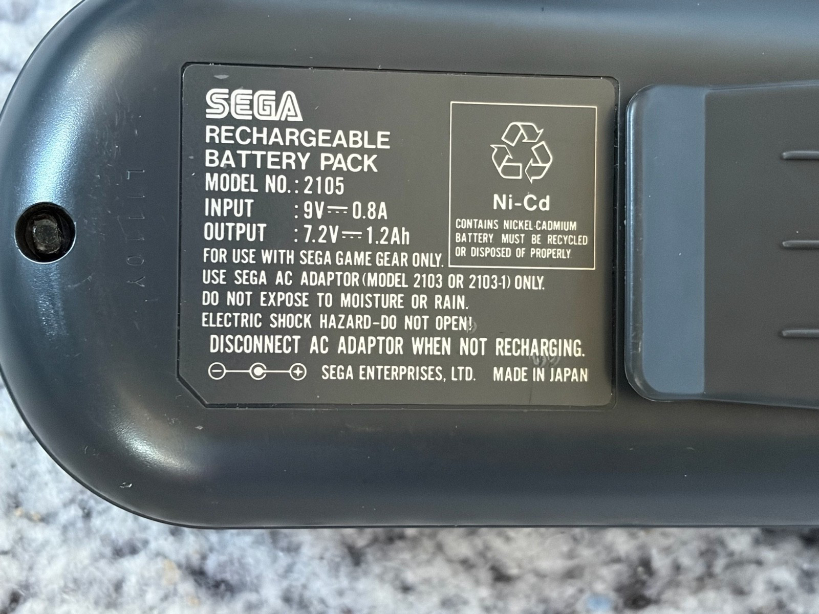 Sega Game Gear Console Rechargeable Battery Pack Carry Case Untested Bundle
