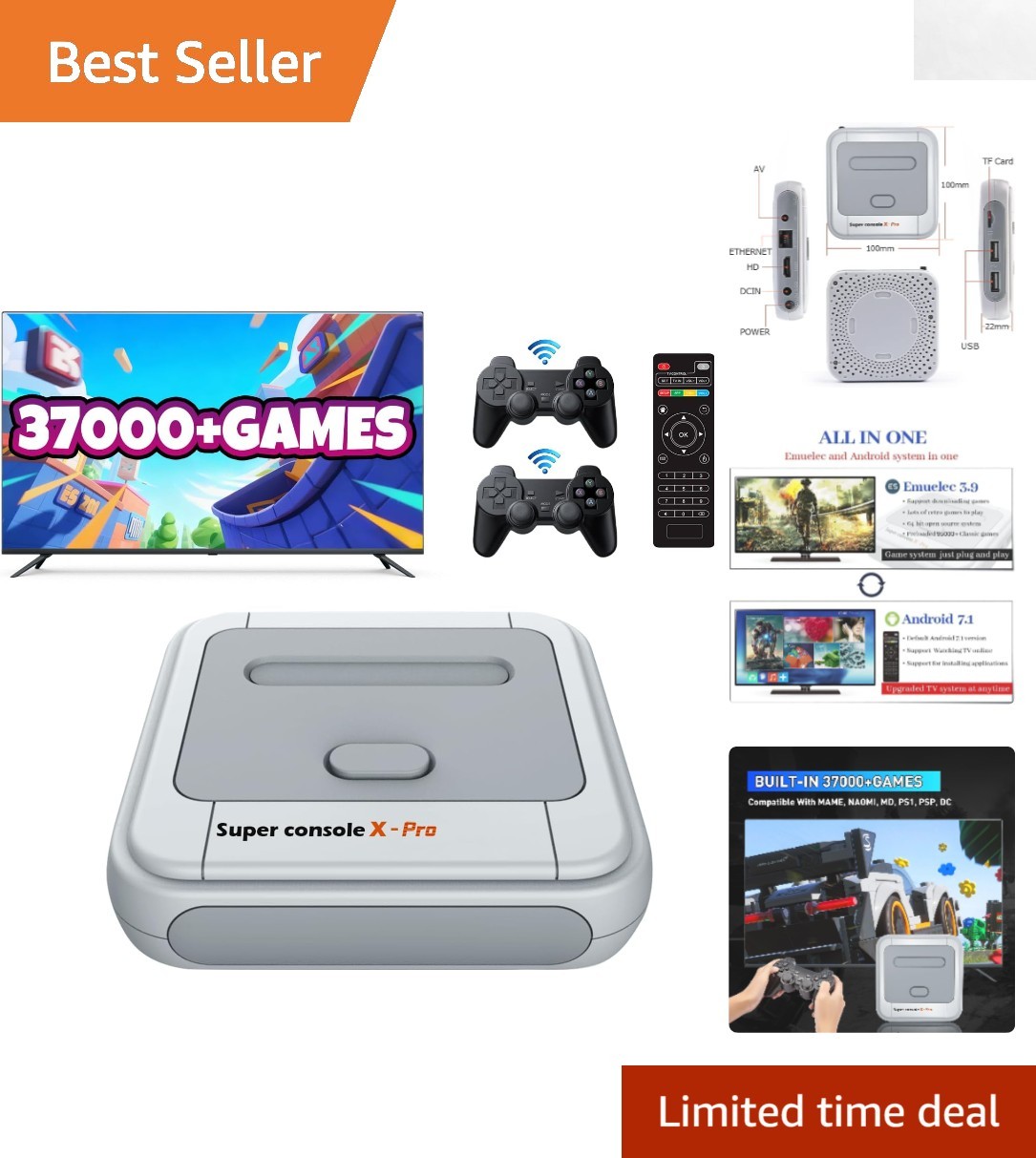 Retro Super Console X Pro – 4K Gaming, Multiplayer Fun & 37,000+ Games Included
