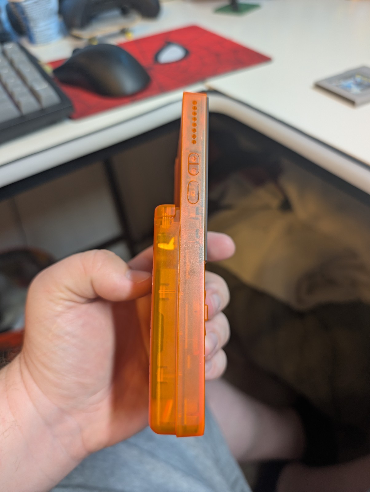 Analogue Pocket Handheld – Transparent Orange Limited Edition w/ pokemon silver