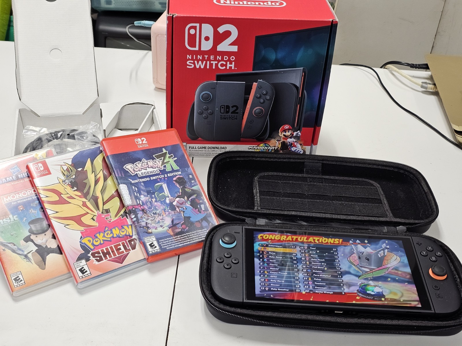 Nintendo Switch 2 Console Bundle w/ Dock, Joy-Cons, Mario Kart World, Case