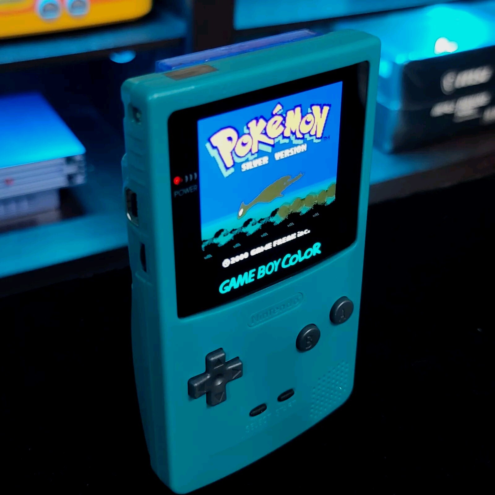 White Gameboy Color Console OLED Touch Screen And USB-C Rechargeable Battery