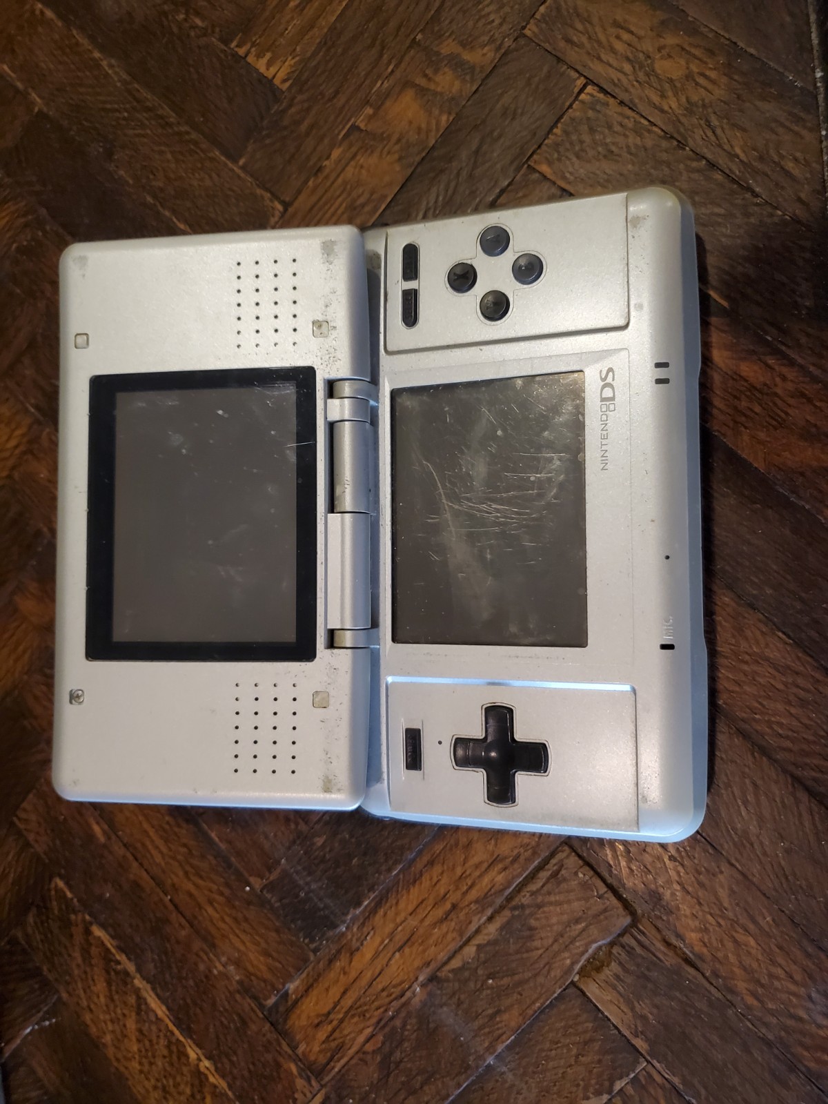 Nintendo DS Silver Handheld System, Works, Shows Wear